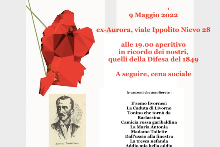 locandina dell'evento tratta dal profilo Facebook del coro Garibaldi d'Assalto di Livorno
