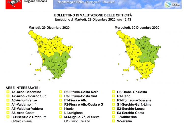 Bollettino Regione Toscana del 29 dicembre
