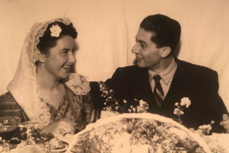 Lea Ottolenghi e Gastone Orefice il giorno del loro matrimonio