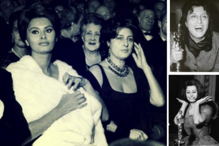 nella foto, Sofia Loren e Anna Magnani