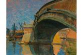 M. Puccini, Il ponte alla sassaia, olio su tavola, 34x41 cm., collezione privata